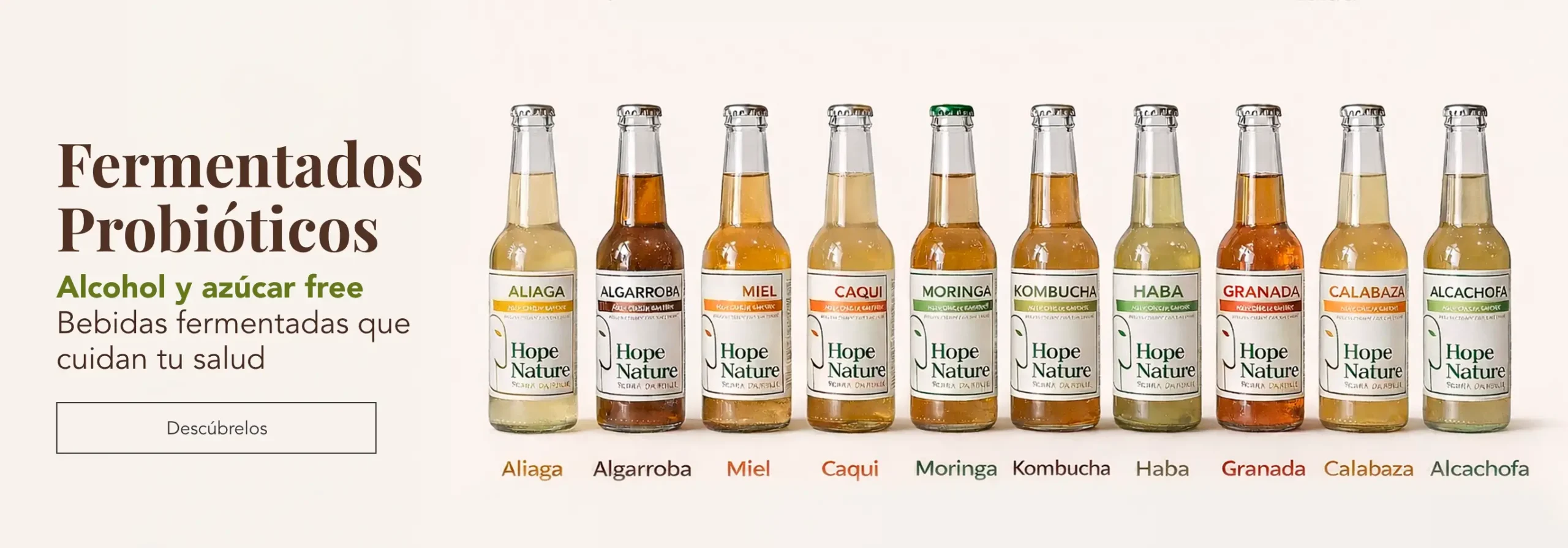 bebidas probióticas libres de azucar, saludables en hopenature